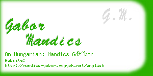 gabor mandics business card